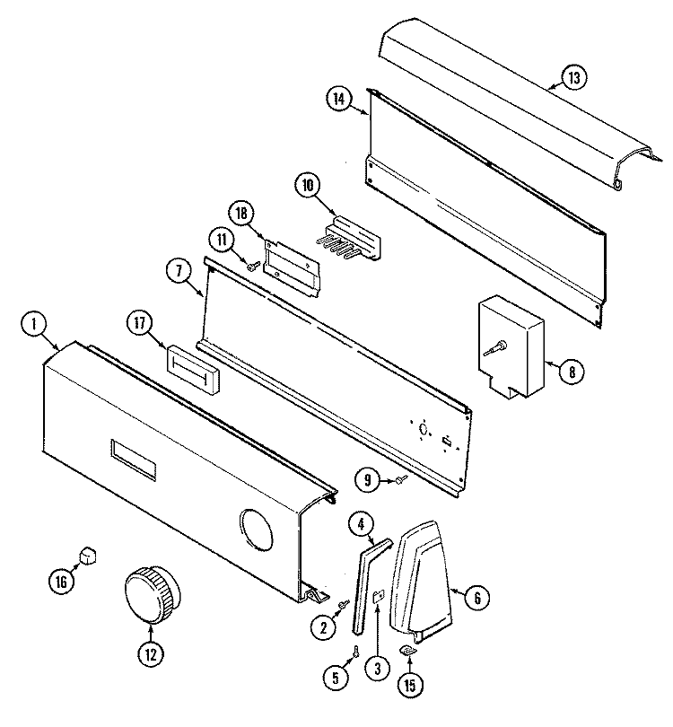 CONTROL PANEL Diagram and Parts List for LDE1000ACE  Maytag Dryer