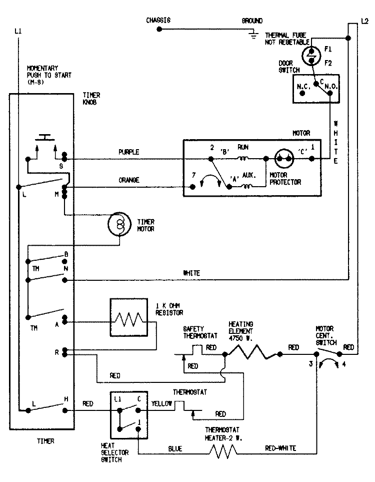 WIRING INFORMATION Diagram and Parts List for LDE1000AKE  Maytag Dryer