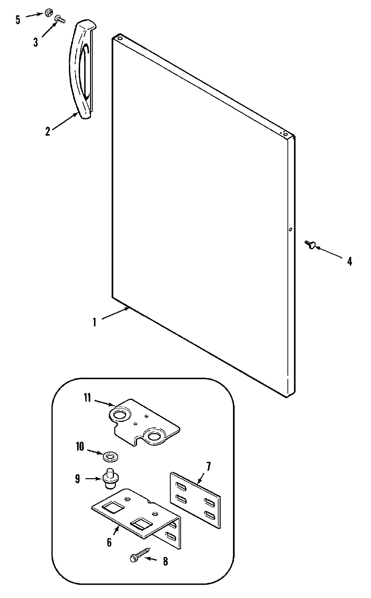 FRESH FOOD OUTER DOOR Diagram and Parts List for GT1913PXFQ  Crosley Refrigerator