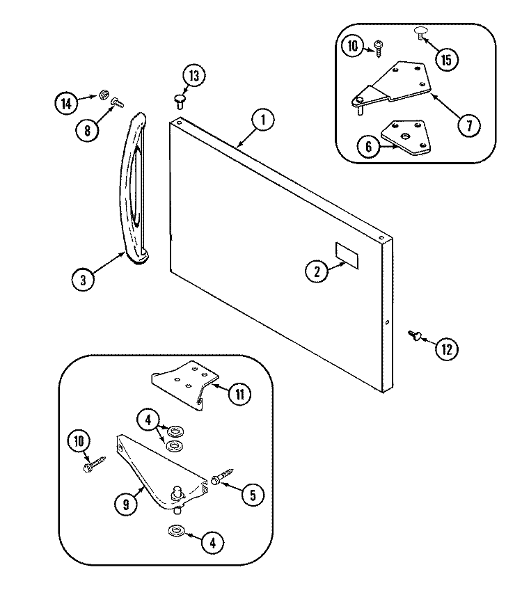 FREEZER OUTER DOOR Diagram and Parts List for ATB2112ARW  Admiral Refrigerator