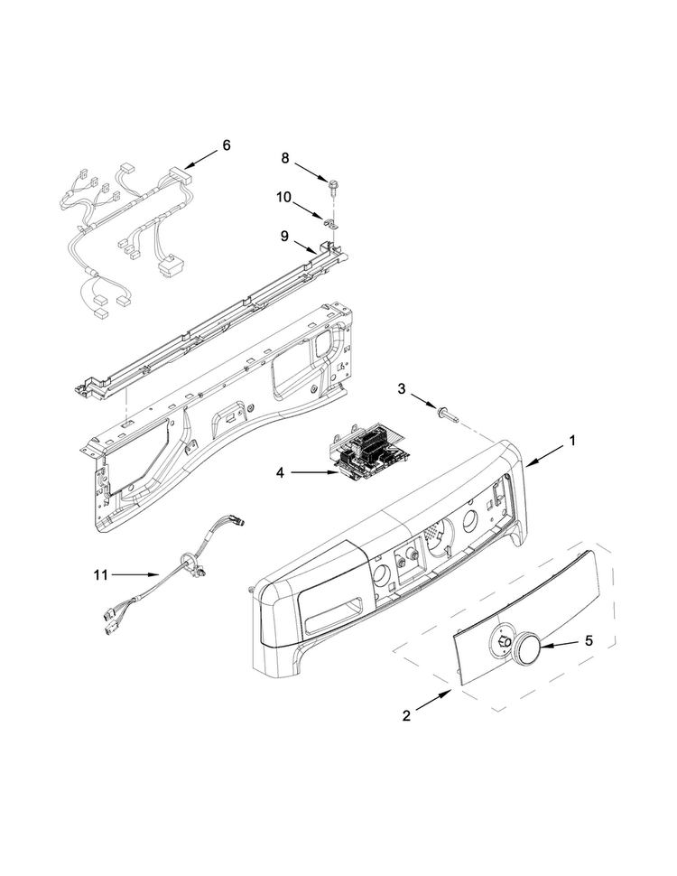 Control Panel Parts Diagram and Parts List for MHW8100DW0  Maytag Washer