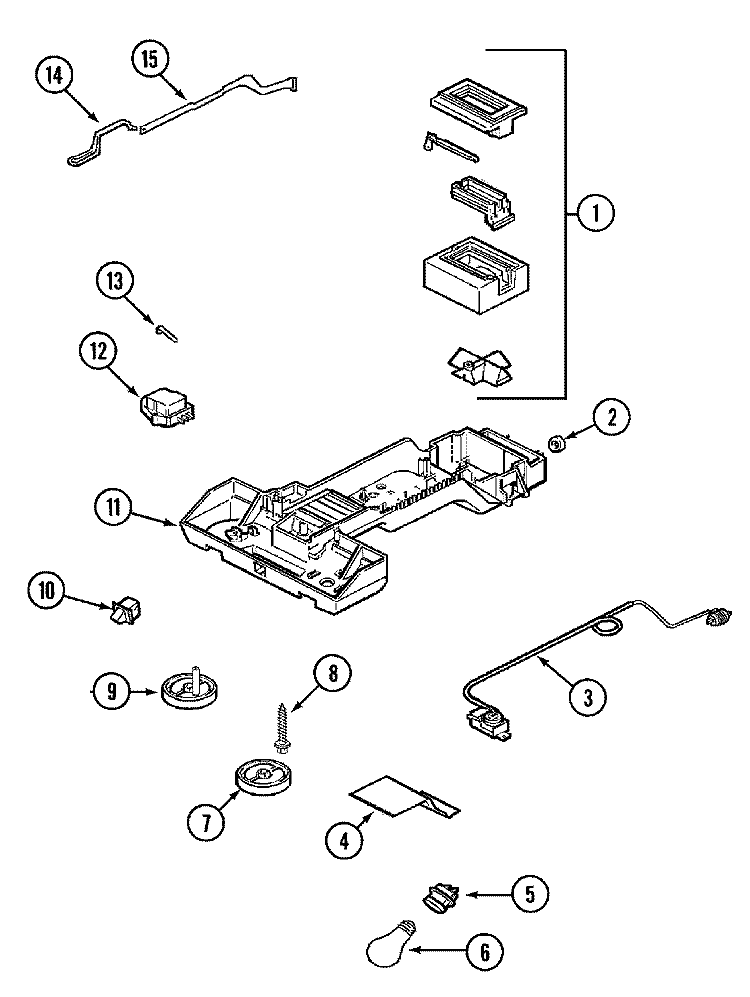 CONTROLS Diagram and Parts List for CT21A6FW  Crosley Refrigerator