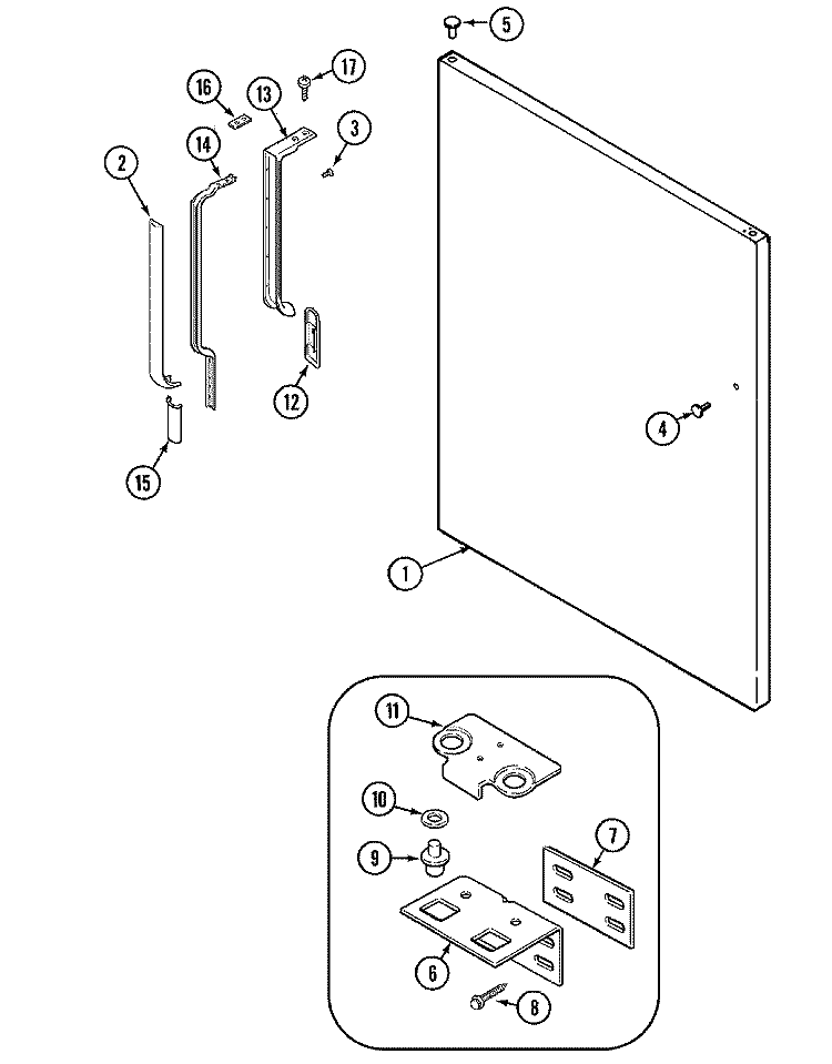 FRESH FOOD OUTER DOOR Diagram and Parts List for 8ET15GKXJT  Maytag Refrigerator