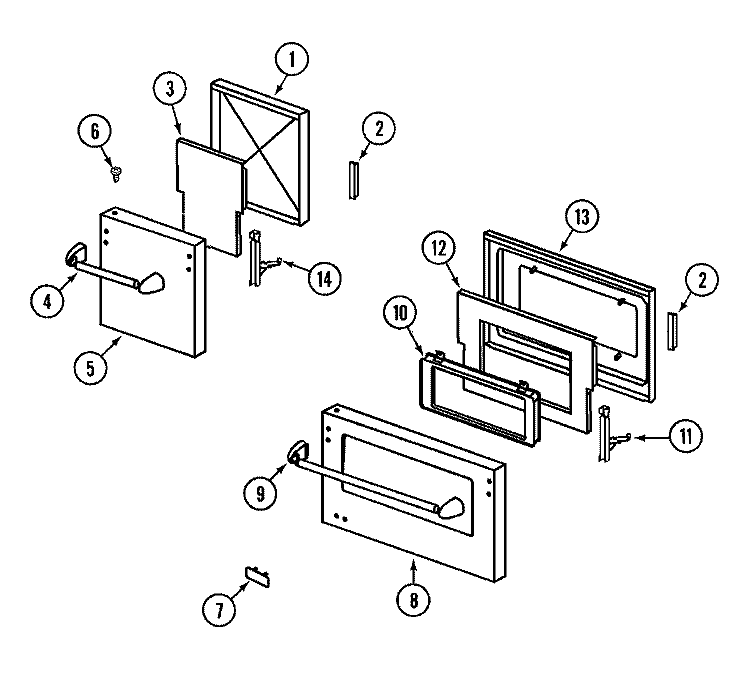 DOOR Diagram and Parts List for PRG4802P  Jenn-Air Range