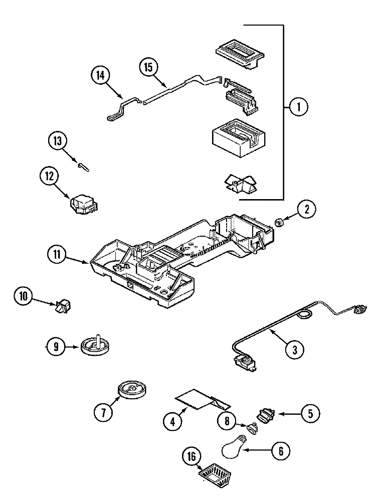 CONTROLS Diagram and Parts List for GT1924NDCA  Crosley Refrigerator