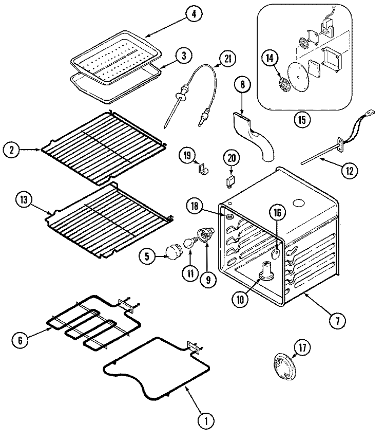 OVEN Diagram and Parts List for SVE87600W  Jenn-Air Range