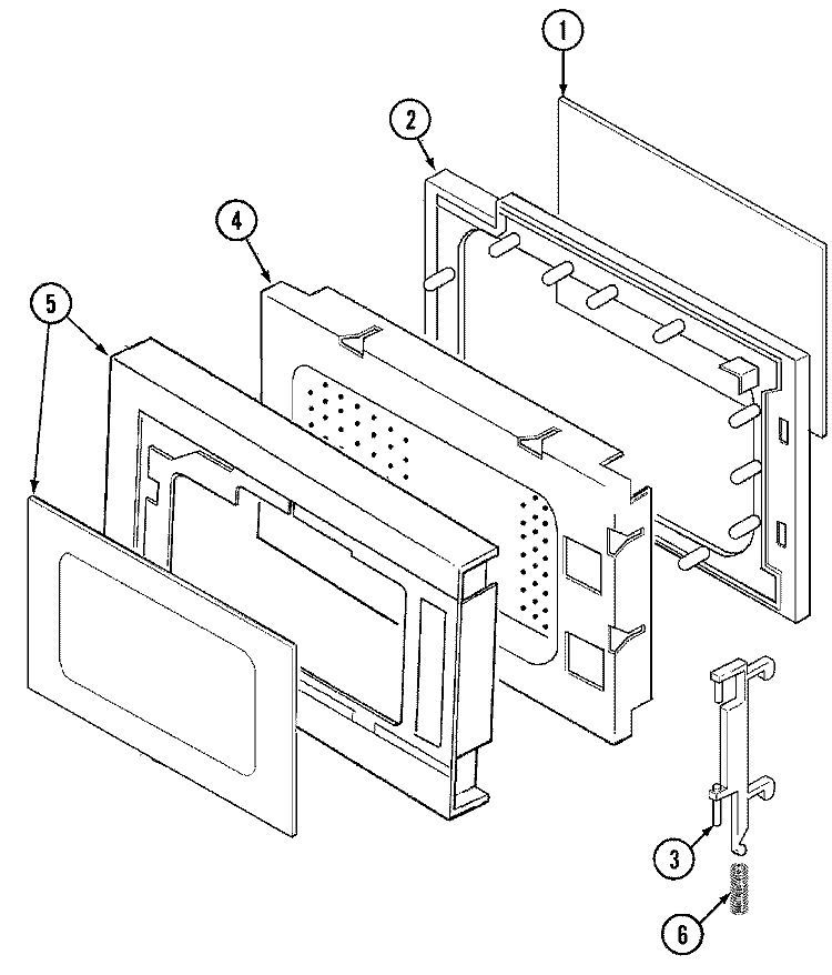 DOOR Diagram and Parts List for M170B  Jenn-Air Microwave