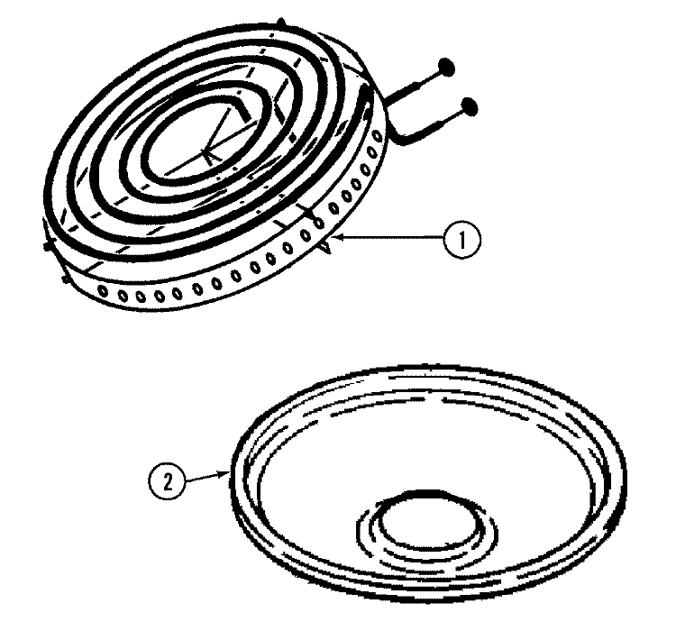 CANNING ELEMENT Diagram and Parts List for CE1  Jenn-Air Cooktop