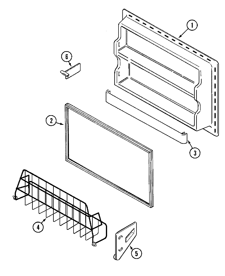 FREEZER INNER DOOR Diagram and Parts List for GT1928PDCW  Maytag Refrigerator