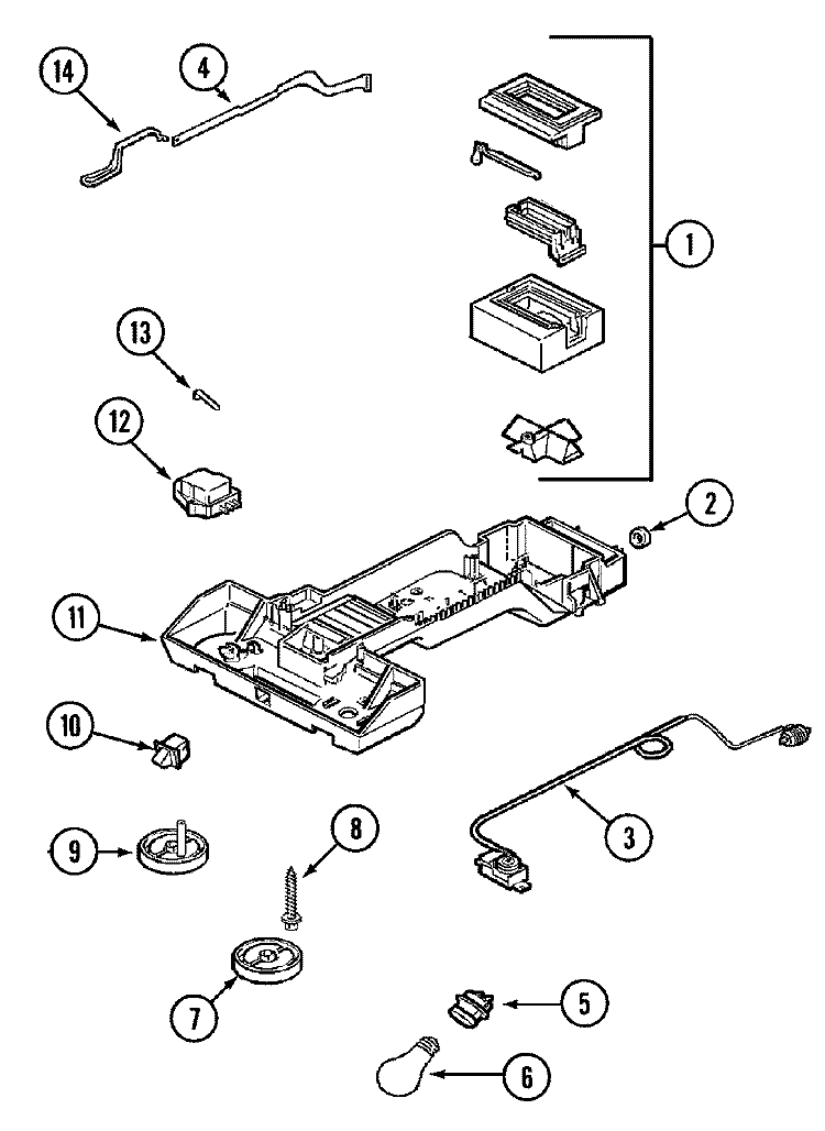CONTROLS (BISQUE) Diagram and Parts List for CT21A6FQ  Crosley Refrigerator