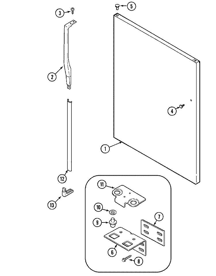 FRESH FOOD OUTER DOOR Diagram and Parts List for JTB2187ARW  Jenn-Air Refrigerator