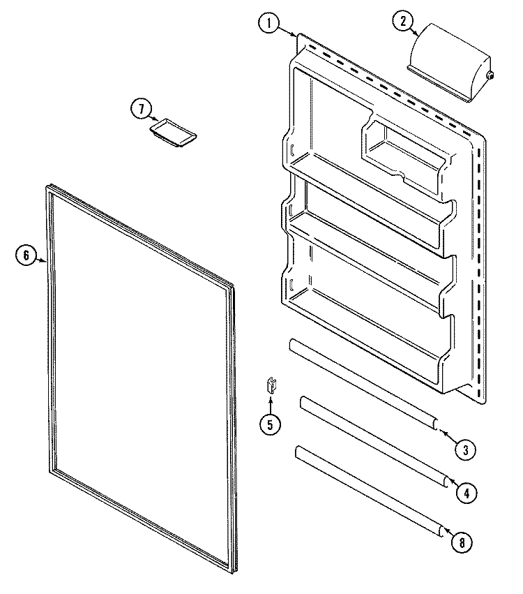 FRESH FOOD INNER DOOR (BISQUE) Diagram and Parts List for CT21A6FQ  Crosley Refrigerator