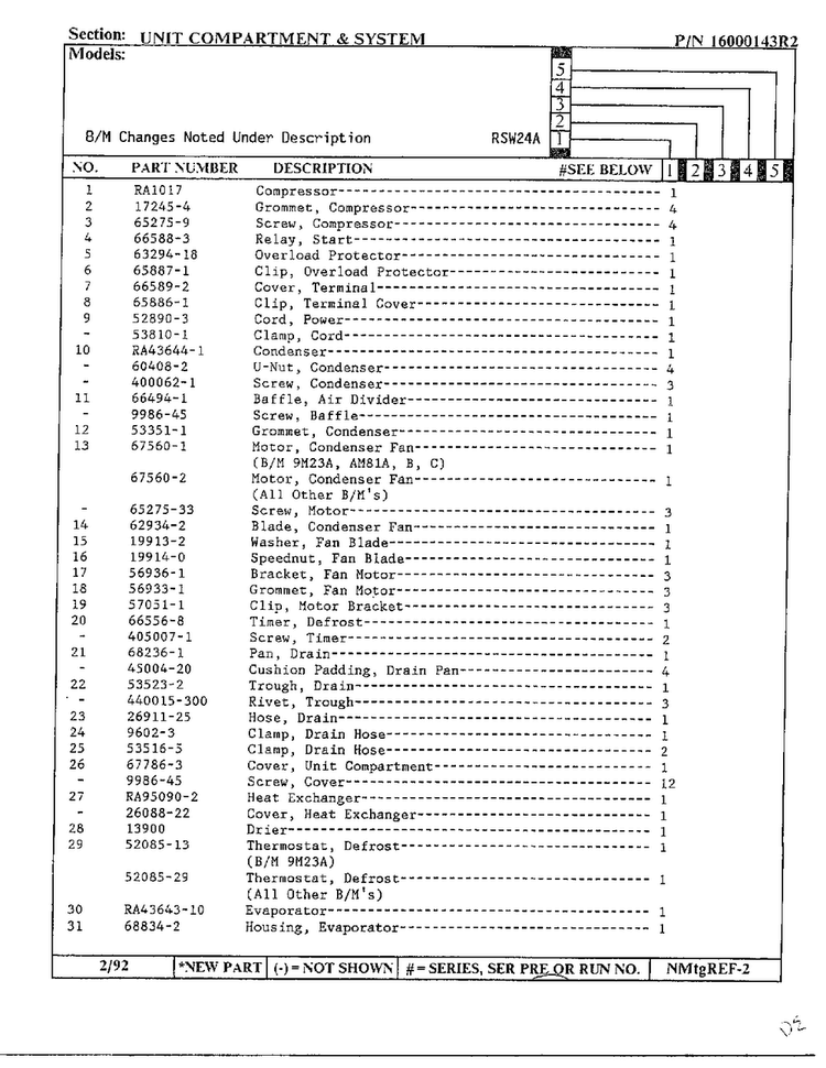 Unit Compartment And System Page 2 Diagram and Parts List for 24712  Maytag Refrigerator