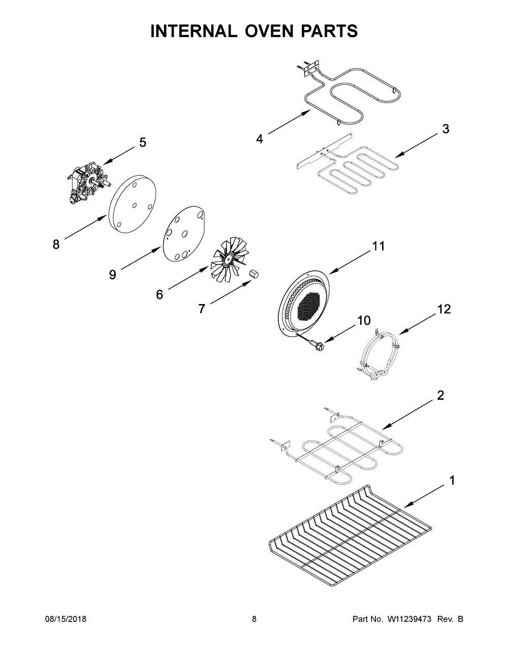 Internal Oven Parts Diagram and Parts List for YMET8800FZ01  Maytag Cooktop