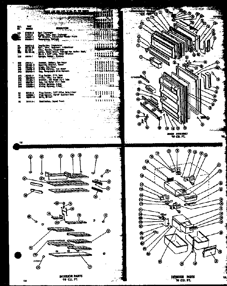 Door Assembly 19 Cu. Ft. Diagram and Parts List for T15G-C-P60100-2WC  Amana Refrigerator