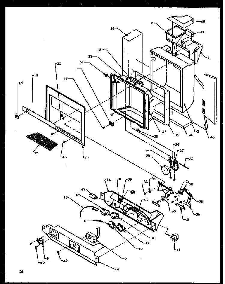 Ice And Water Cavity Diagram and Parts List for SXDE27NPL-P1162204WL  Amana Refrigerator