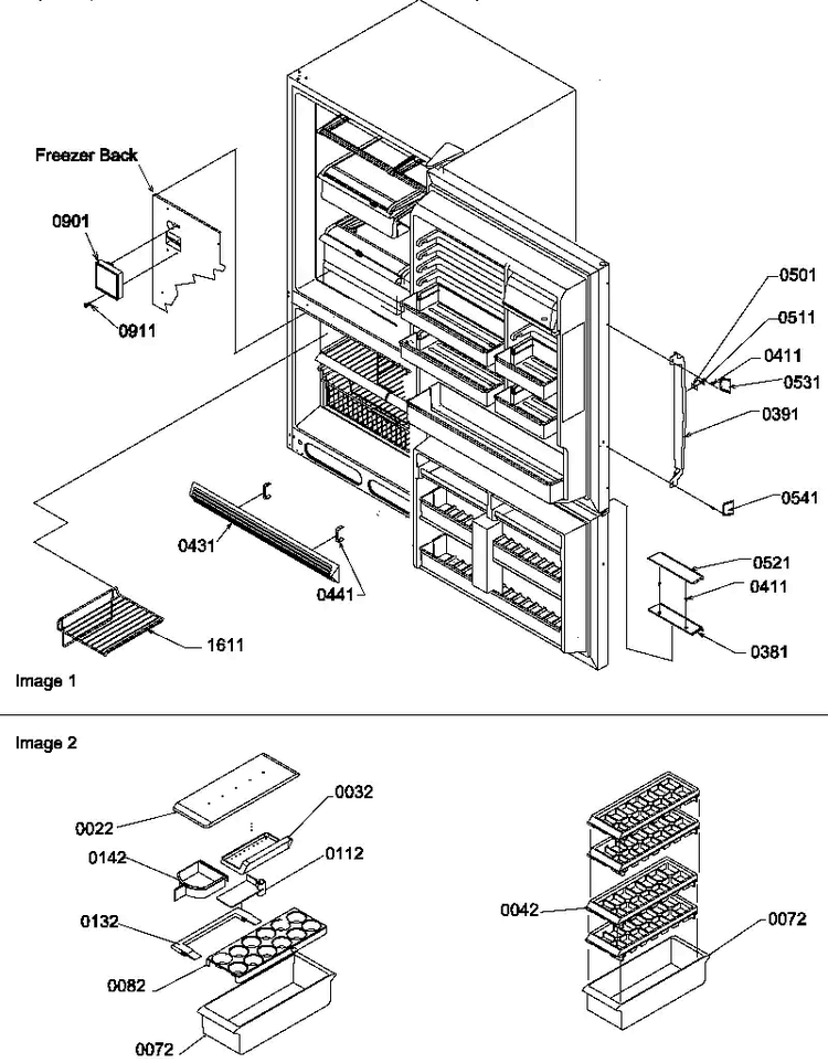 Door Handles & Accessories Diagram and Parts List for BR22TE-P1196709WE  Amana Refrigerator