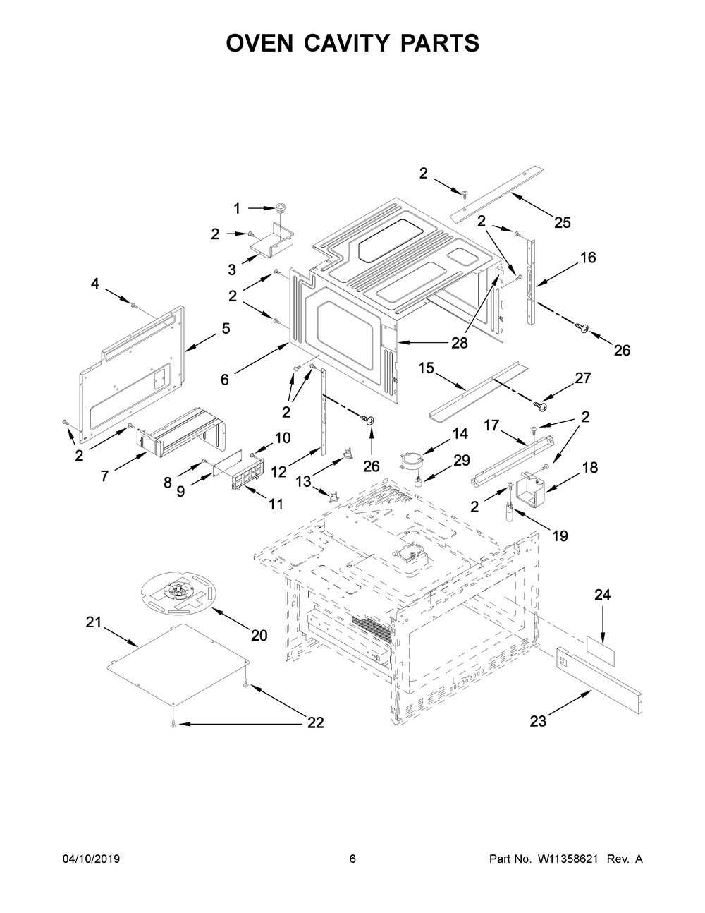 Oven Cavity Parts Diagram and Parts List for JMDFS24HM01  Maytag Microwave