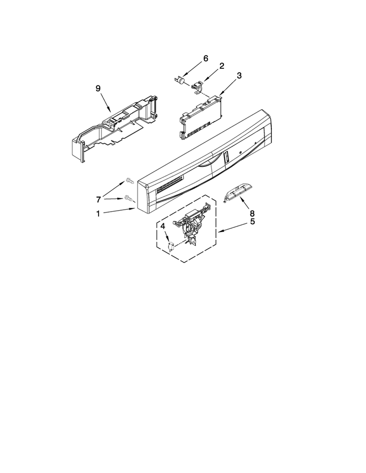 Control Panel Parts Diagram and Parts List for ADB1400AWB0  Amana Dishwasher