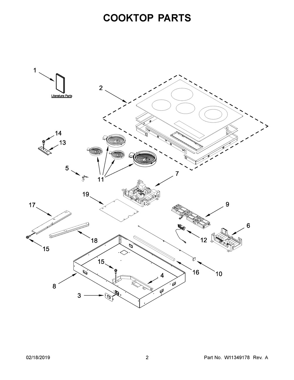 Cooktop Parts Diagram and Parts List for JEC4424HB01  Maytag Cooktop