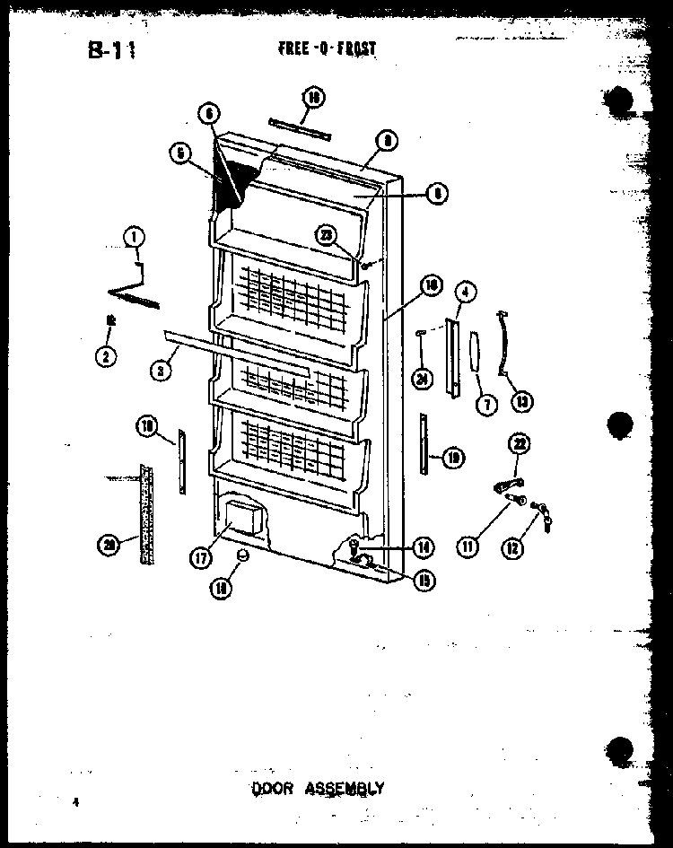Section 7 Diagram and Parts List for UF22C P60345-72W Amana Freezer