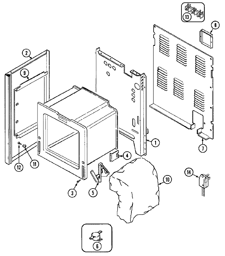 BODY Diagram and Parts List for L6892VYV  Norge Range