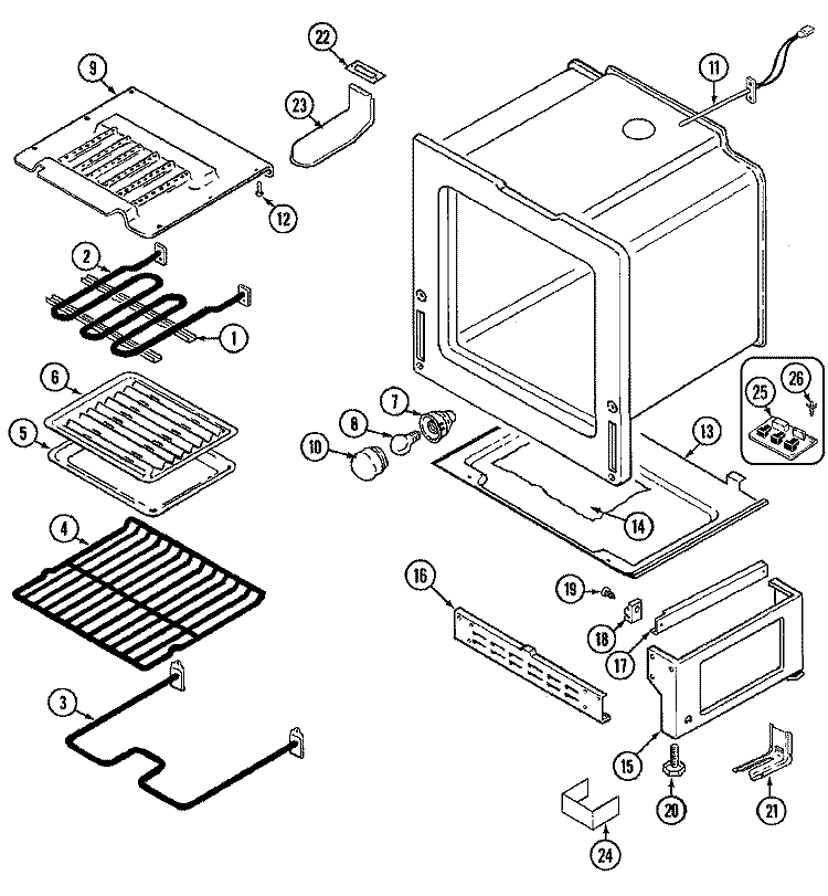 OVEN / BASE Diagram and Parts List for L6892VYV  Norge Range