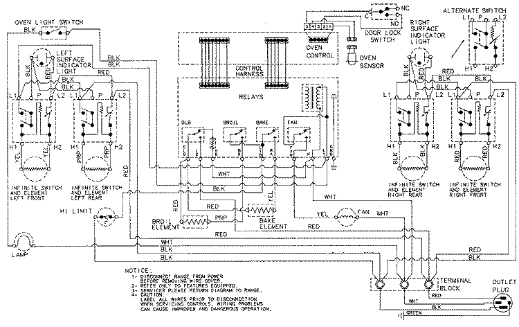 WIRING INFORMATION Diagram and Parts List for L6892VYV  Norge Range