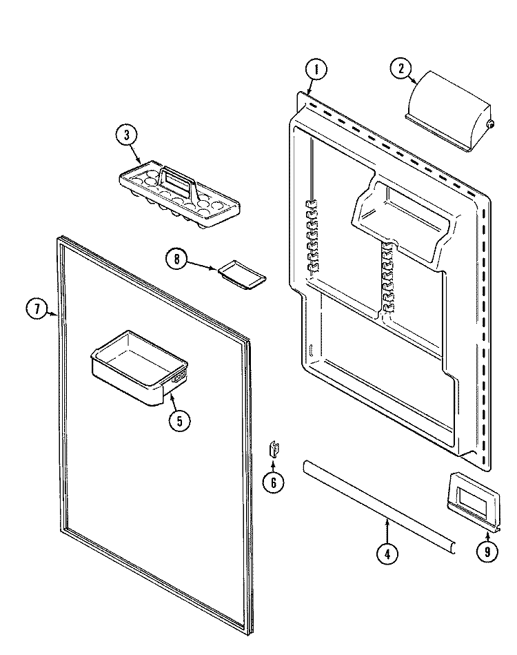 FRESH FOOD INNER DOOR (BISQUE) Diagram and Parts List for CT19A5Q  Crosley Refrigerator