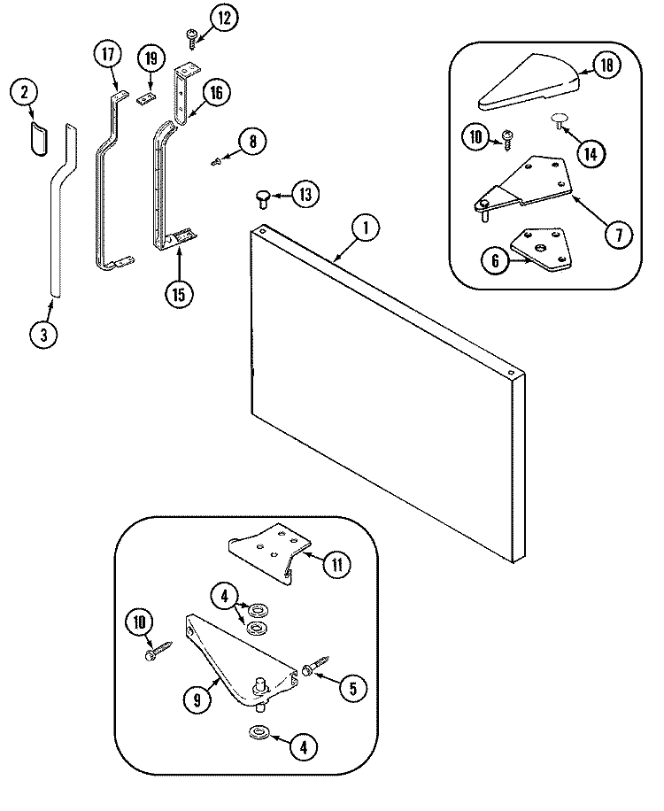 FREEZER OUTER DOOR Diagram and Parts List for MTB2156BEA  Maytag Refrigerator