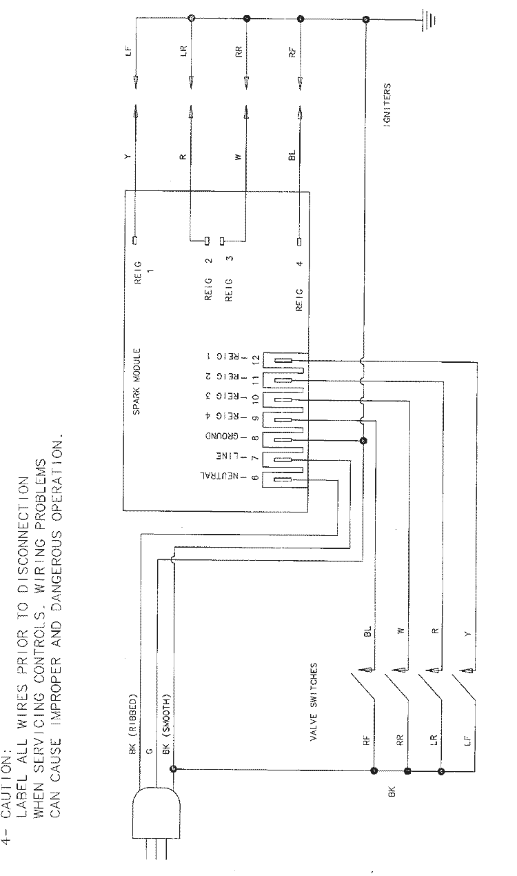 WIRING INFORMATION Diagram and Parts List for CCG2423W  Jenn-Air Cooktop