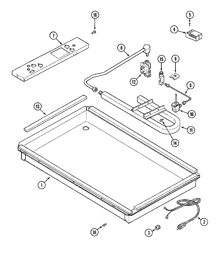 BODY Diagram and Parts List for CCG2523S  Jenn-Air Cooktop