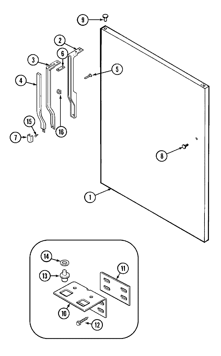 FRESH FOOD OUTER DOOR Diagram and Parts List for CTF1922ARQ  Magic Chef Refrigerator