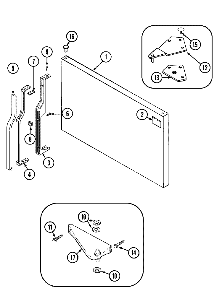 FREEZER OUTER DOOR Diagram and Parts List for CTF1922ARQ  Magic Chef Refrigerator
