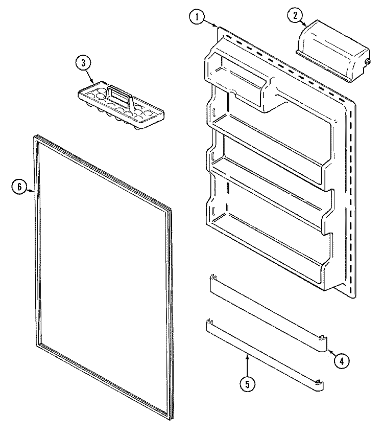 FRESH FOOD INNER DOOR Diagram and Parts List for MTB1953ARA  Maytag Refrigerator