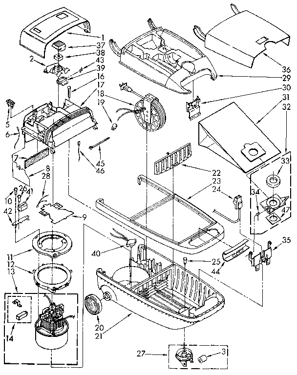 Vacuum Cleaner Diagram and Parts List for 1162245091  Kenmore Canister Vacuum