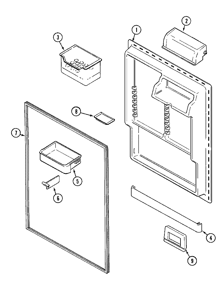 FRESH FOOD INNER DOOR Diagram and Parts List for JTB2187ARW  Jenn-Air Refrigerator