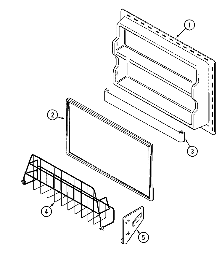 FREEZER INNER DOOR Diagram and Parts List for MTB2148DRA  Maytag Refrigerator