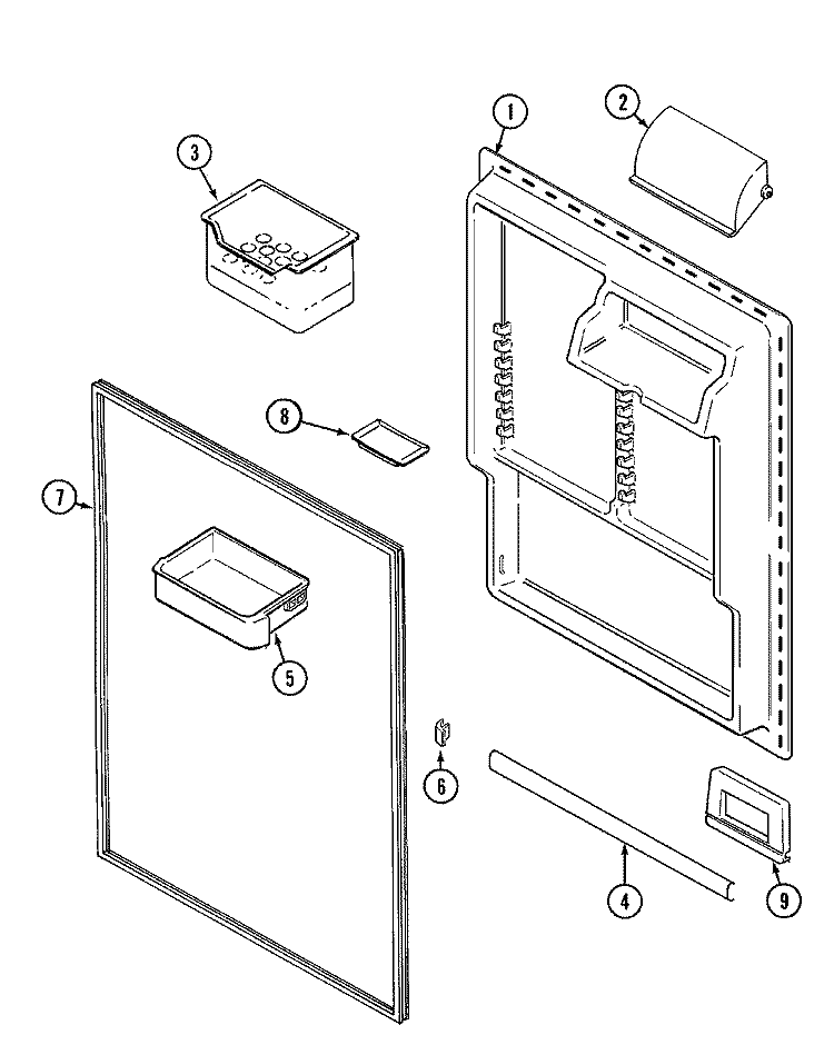 FRESH FOOD INNER DOOR (BISQUE) Diagram and Parts List for CT21A5Q  Crosley Refrigerator