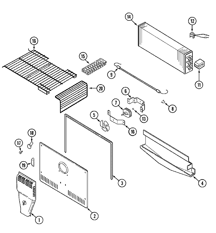 FREEZER COMPARTMENT (BISQUE) Diagram and Parts List for CT21A5Q  Crosley Refrigerator