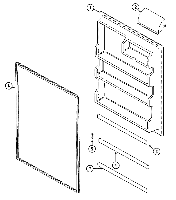 FRESH FOOD INNER DOOR Diagram and Parts List for GT2114PXCA  International Refrigerator