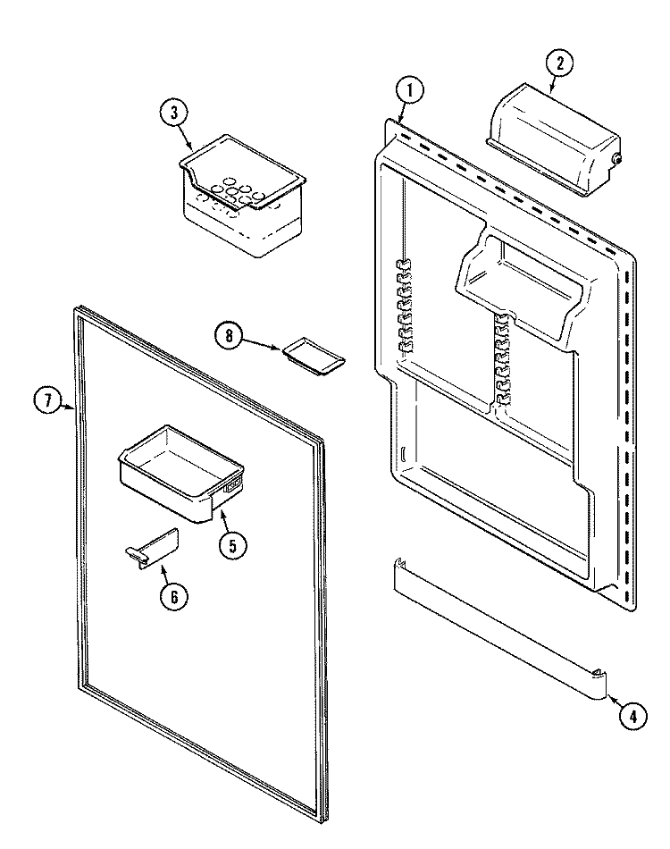FRESH FOOD INNER DOOR Diagram and Parts List for JTB2186ARW  Jenn-Air Refrigerator