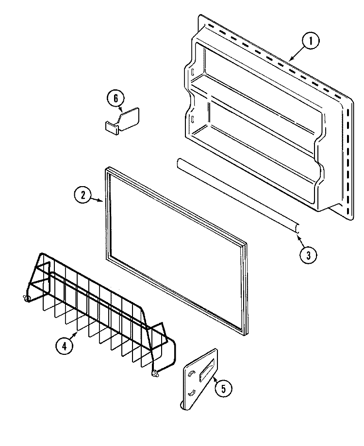 FREEZER INNER DOOR Diagram and Parts List for GT2126PIEW  Amana Refrigerator