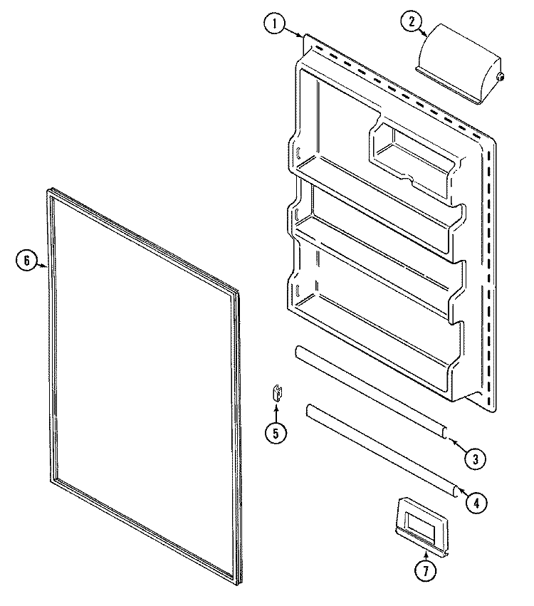 FRESH FOOD INNER DOOR Diagram and Parts List for ATB1914ARA  Admiral Refrigerator