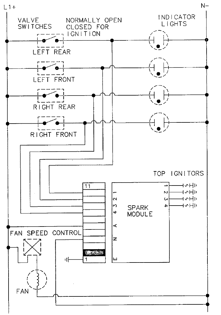 WIRING INFORMATION Diagram and Parts List for CVGX2423B  Jenn-Air Cooktop