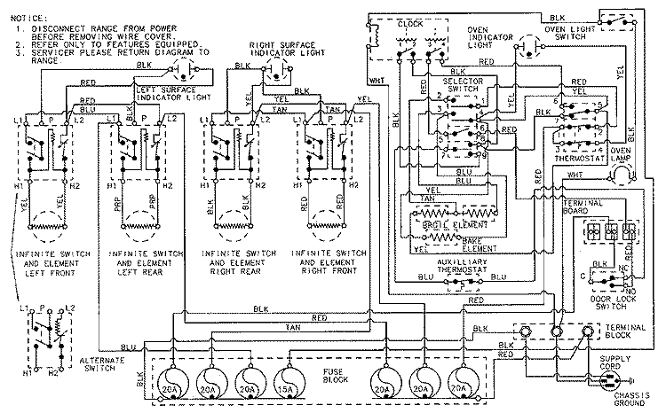 WIRING INFORMATION Diagram and Parts List for C3842XRA  Magic Chef Range