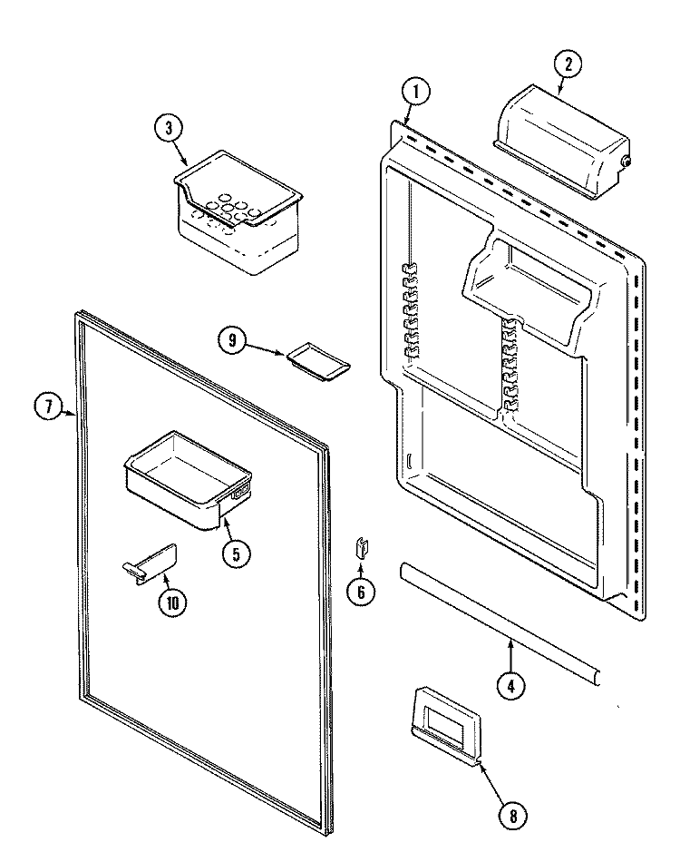 FRESH FOOD INNER DOOR Diagram and Parts List for GT2126PIEW  Amana Refrigerator