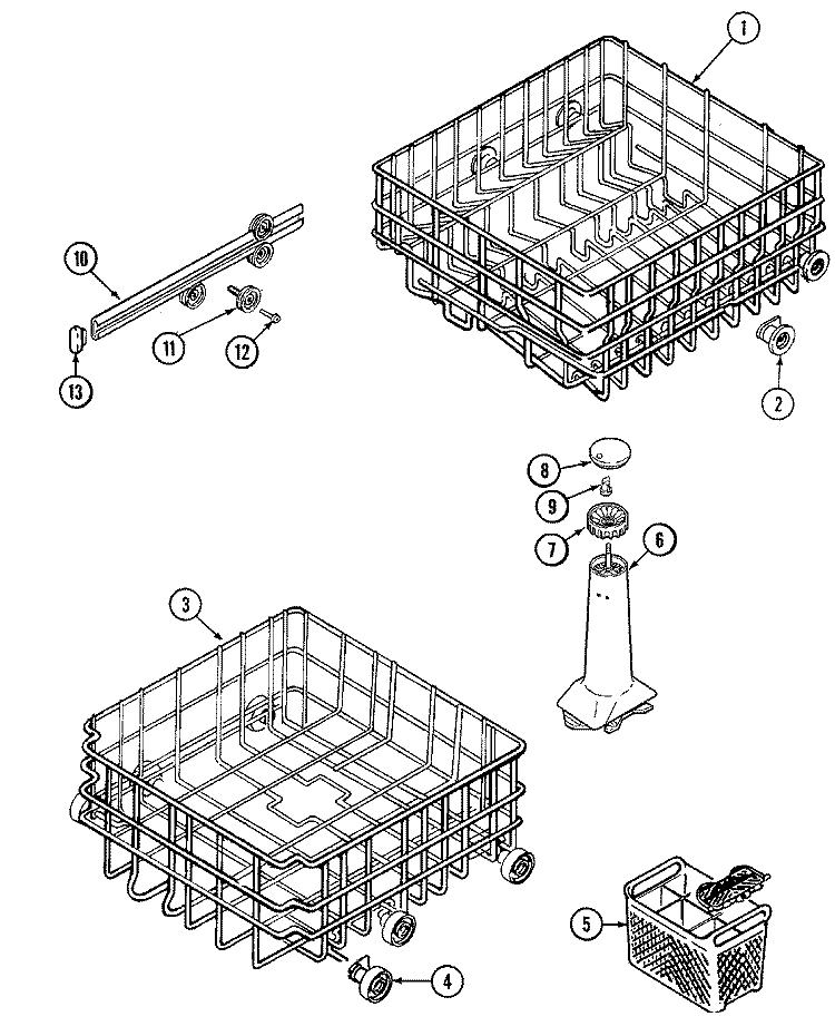 TRACK & RACK ASSEMBLY Diagram and Parts List for MDB3100AWX  Maytag Dishwasher