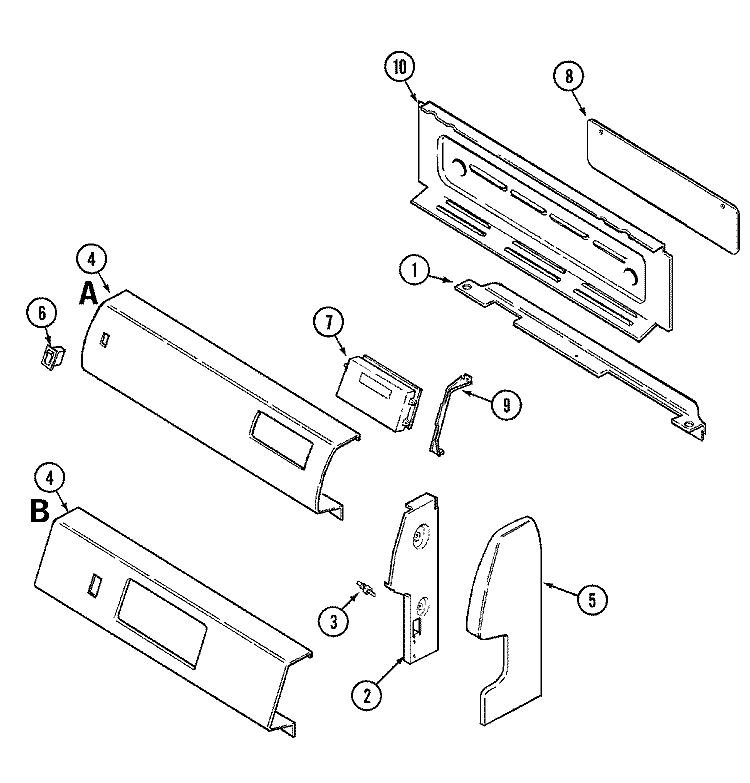 CONTROL PANEL Diagram and Parts List for C31113WAAP  Crosley Range