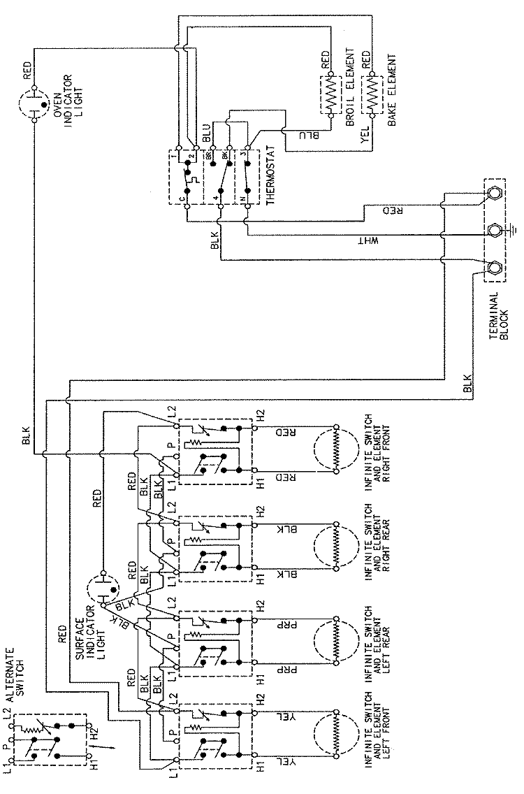 WIRING INFORMATION Diagram and Parts List for CER1150AAL  Magic Chef Range